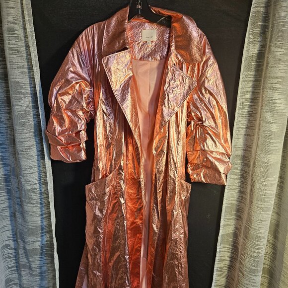 Cinq A Sept Metallic Foil Pink Trench/Duster Size Medium - Picture 1 of 8